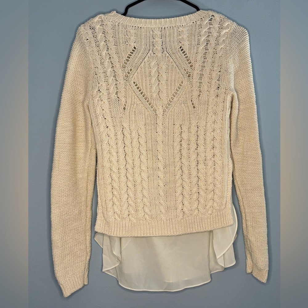 Anthropologie Cream Cable Knit Sweater - Picture 3 of 9